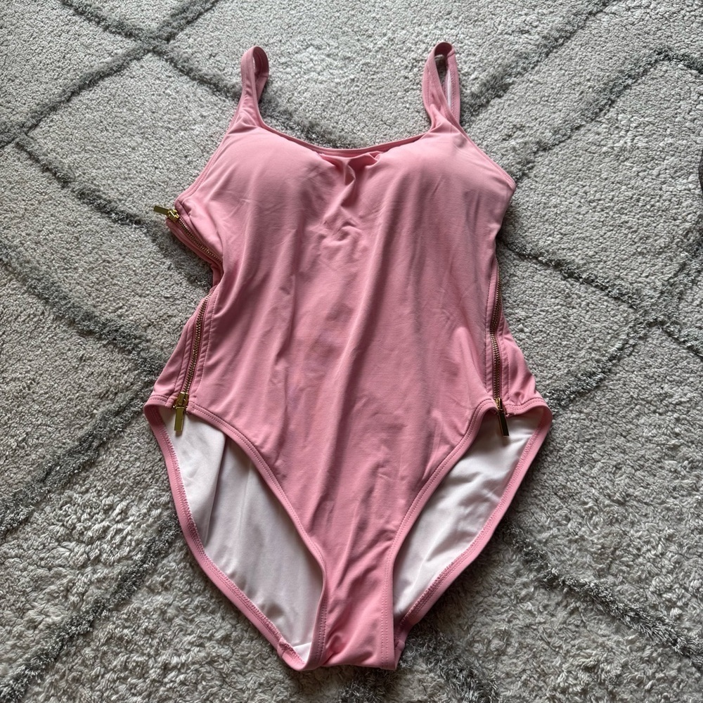 Carmen Marc Valo Season Cruise Zipped one piece Swimsuit bathing suit pink 12